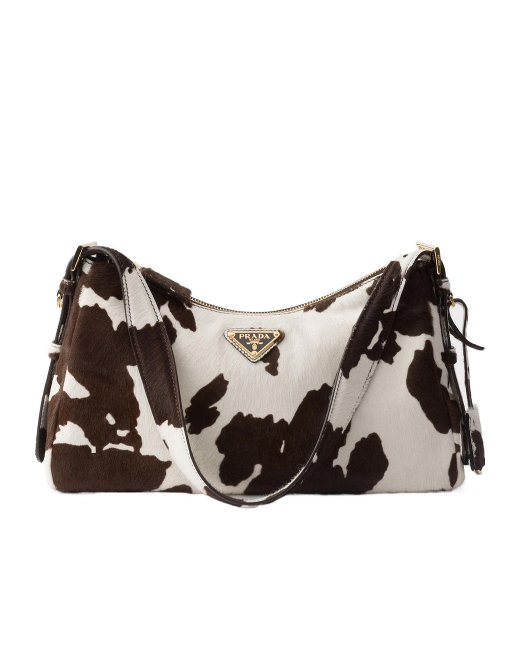 Prada Black Aimèe Medium Printed Leather Shoulder Bag