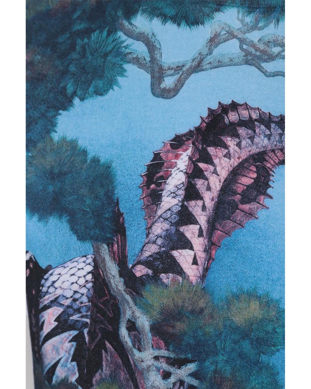 Valentino Blue Dragons Garden Print T-Shirt for men