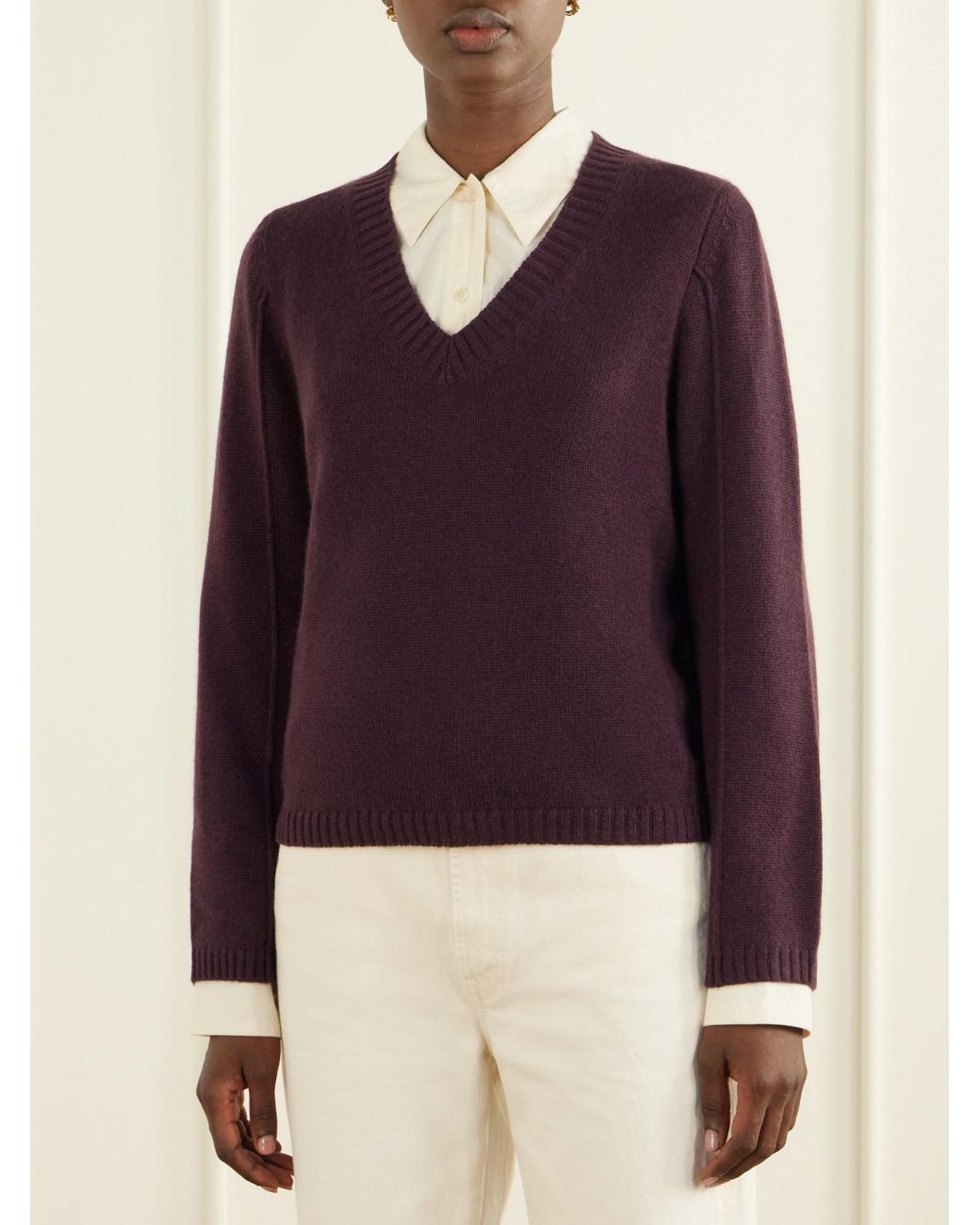 Allude Purple Cashmere Sweater