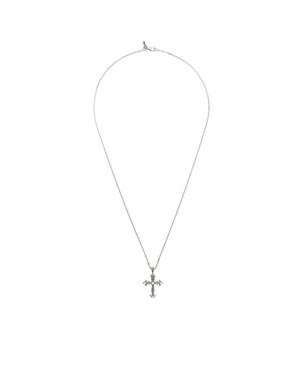 Emanuele Bicocchi White Medium Fleury Cross Pendant Necklace