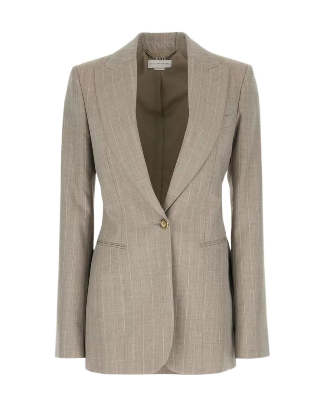 Stella McCartney Gray Striped-Pattern Blazer