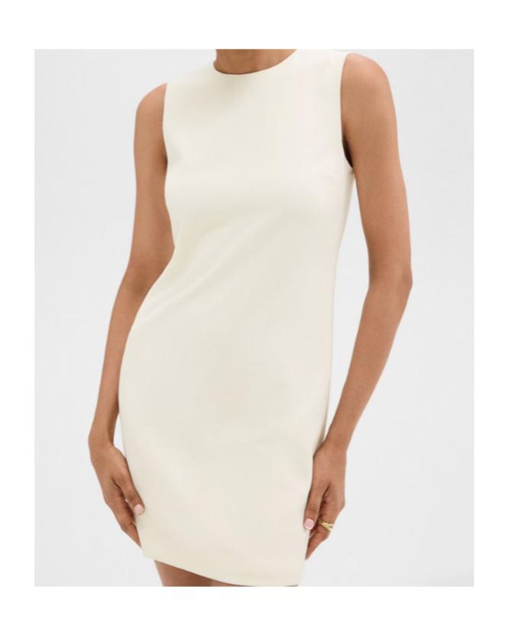 Theory Natural Crewneck Sleeveless Shift Dress