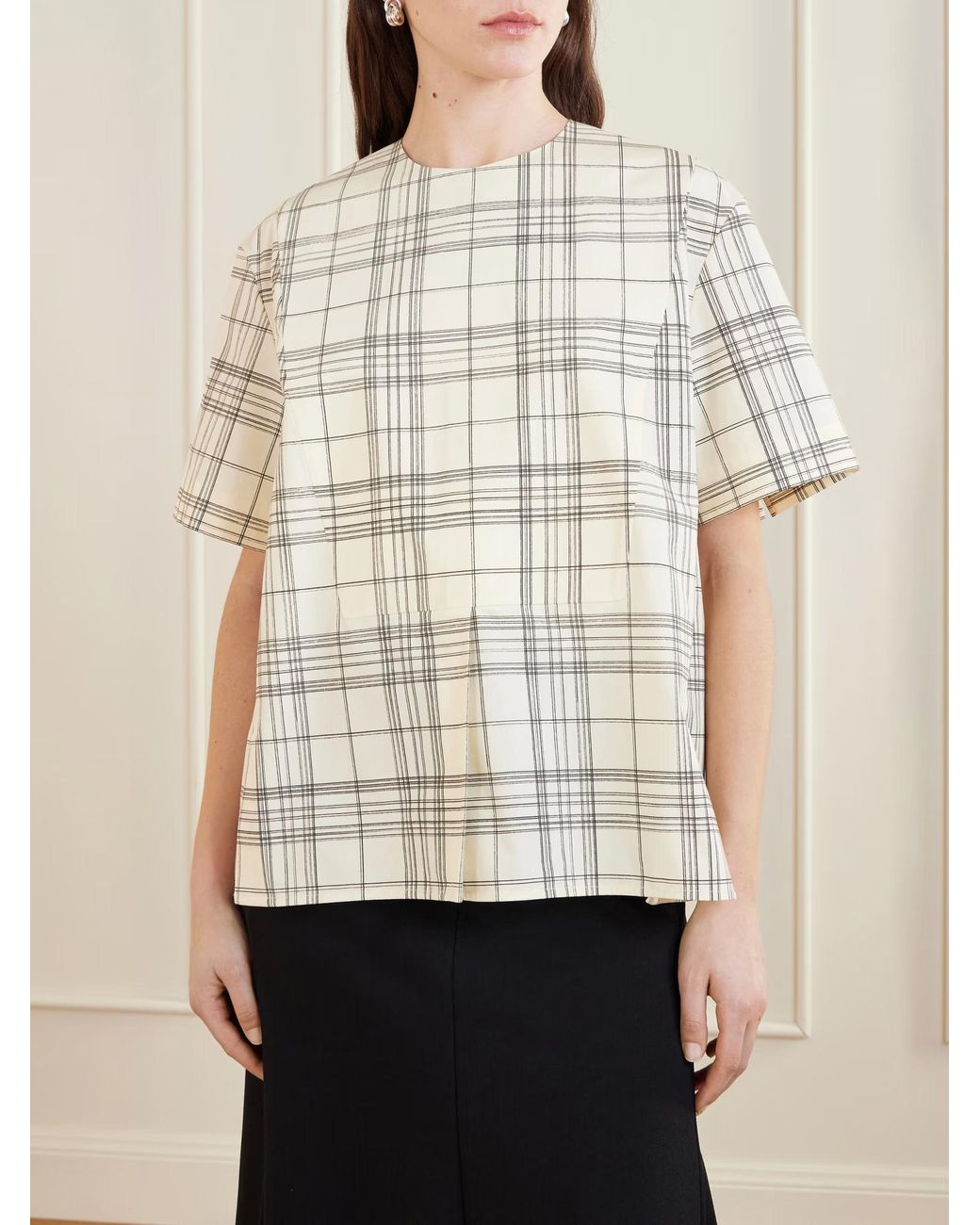 Jil Sander White Plaid T-Shirt