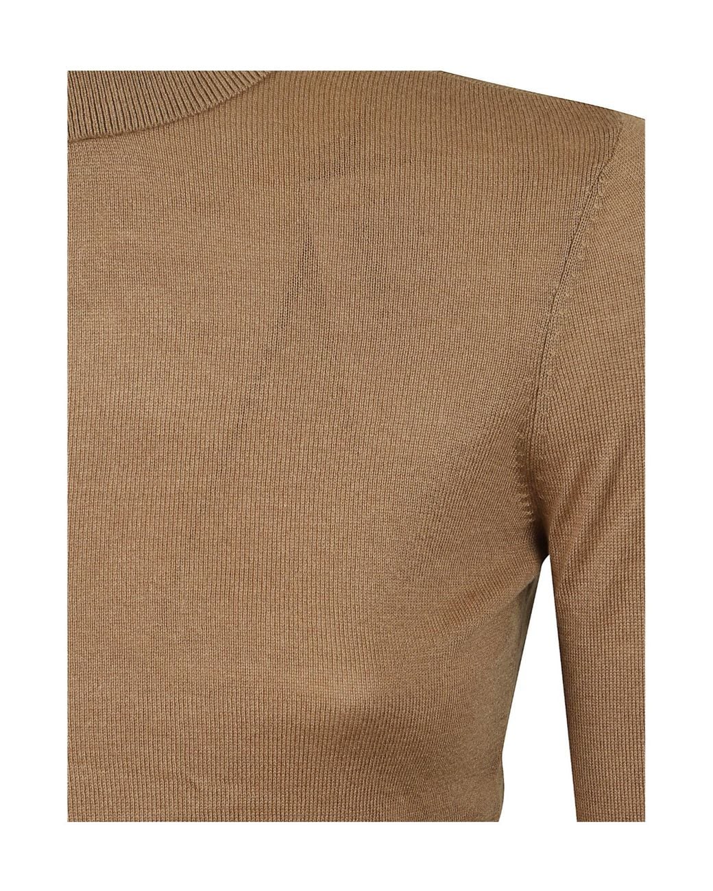Ralph Lauren Brown Lauren Ribbed Turtleneck Knitted Sweater