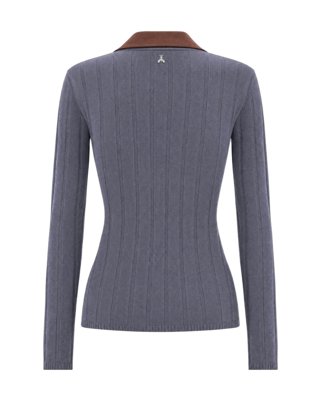 Patrizia Pepe Blue Button-Up V-Neck Cardigan