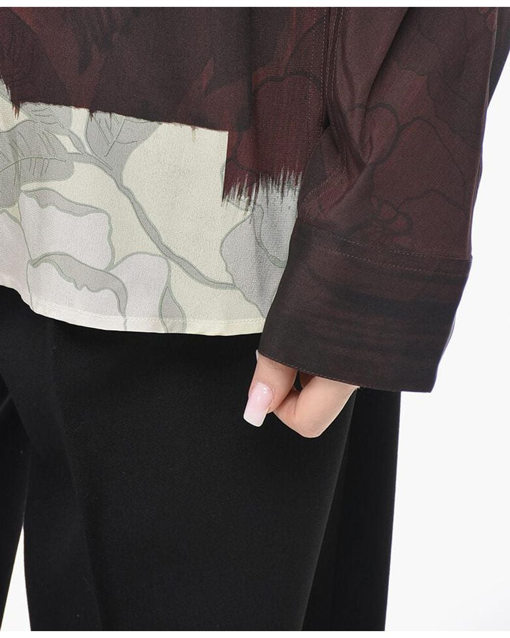 Dries Van Noten Brown Casio Contrasting Hem Shirt