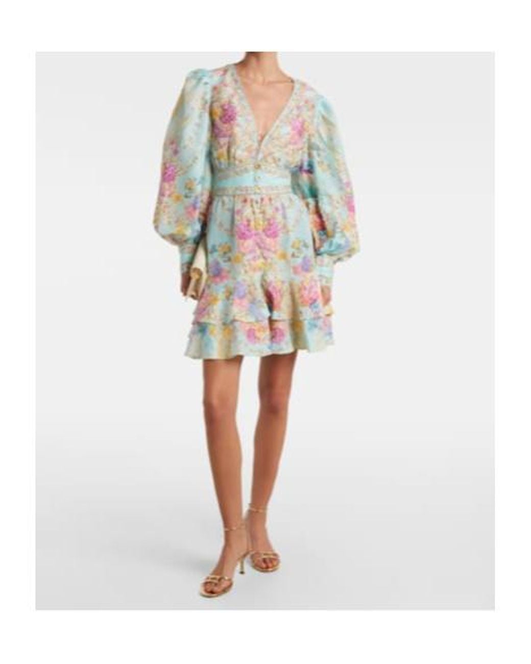 Camilla White Embellished Floral Linen And Silk Minidress
