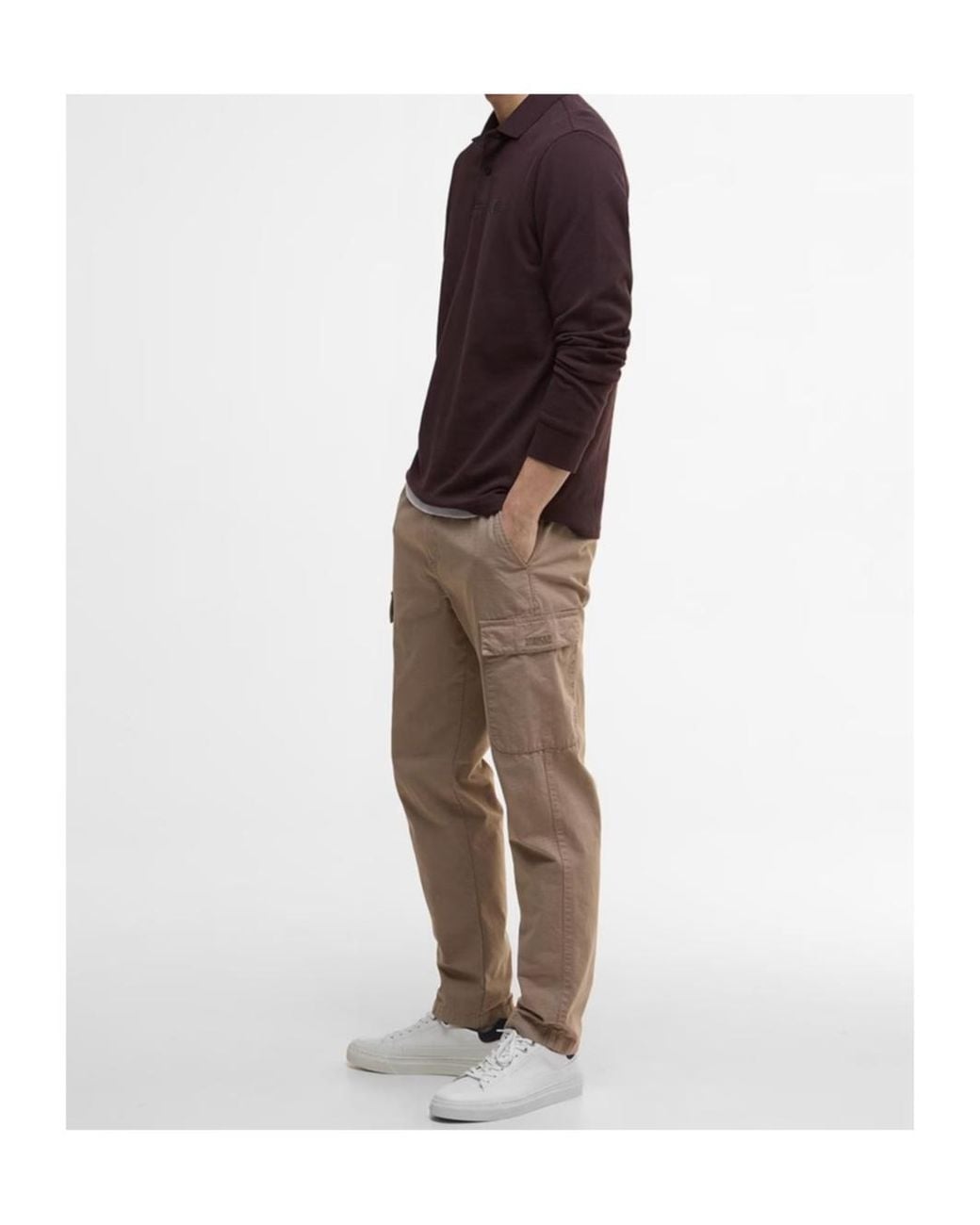 Barbour Purple Long Sleeve Polo Shirt for men