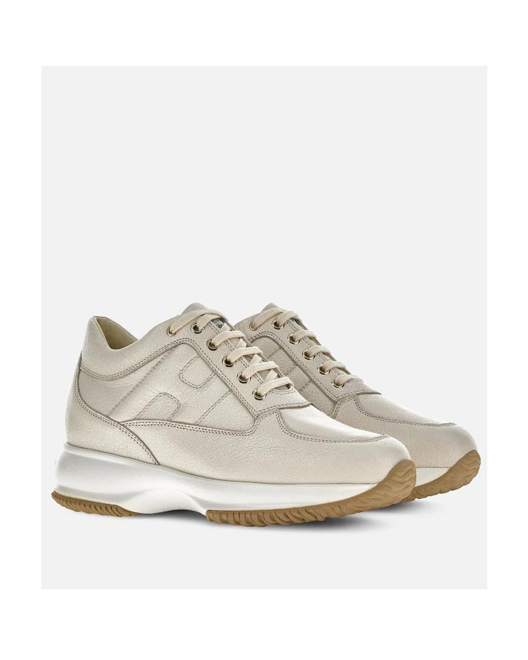 Hogan Natural Interactive Lace-Up Sneakers