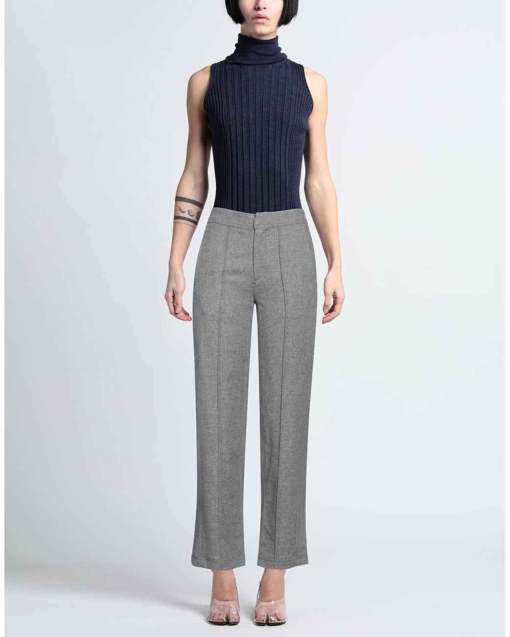 Rag & Bone Gray Plain-Colour Flannel Straight-Leg Trousers