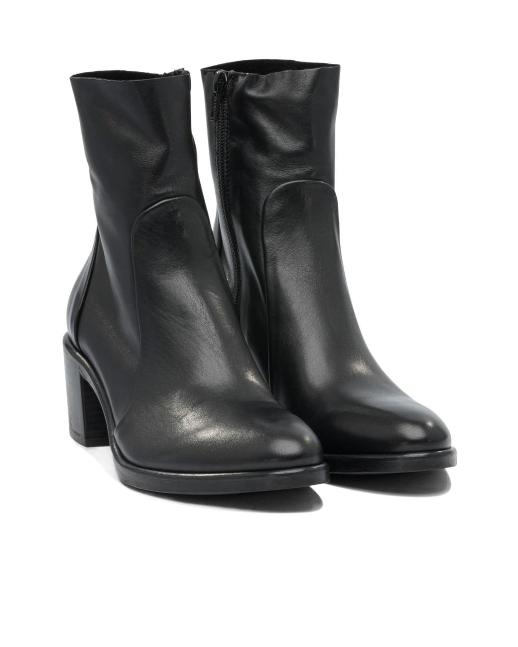 Strategia Black Chunky High-Heeled Ankle Boots