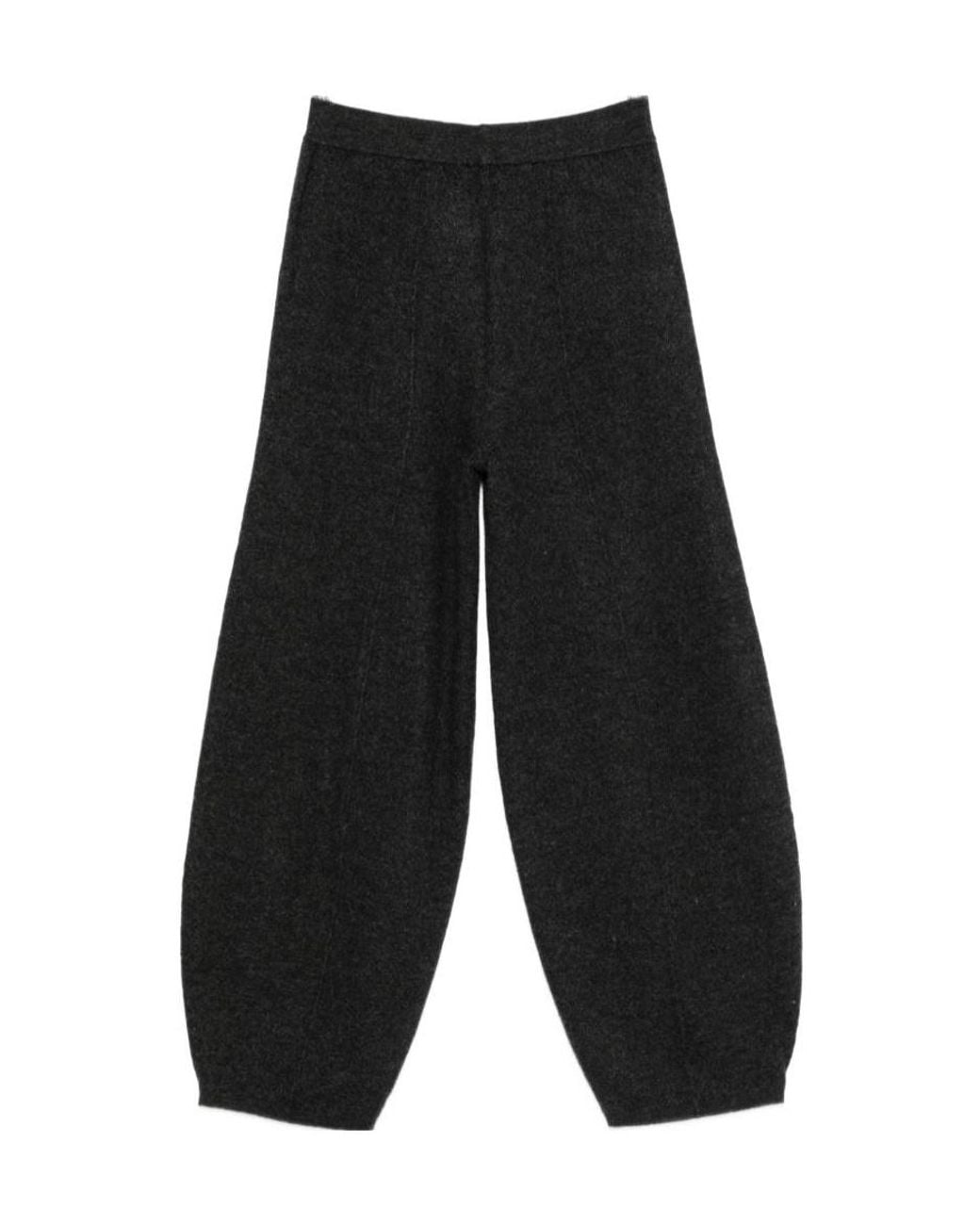 Semicouture Black Lantern-Silhouette Casual Trousers