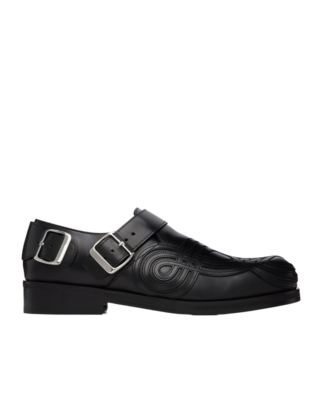 STEFAN COOKE Black Braided Biker Derby Shoes for men