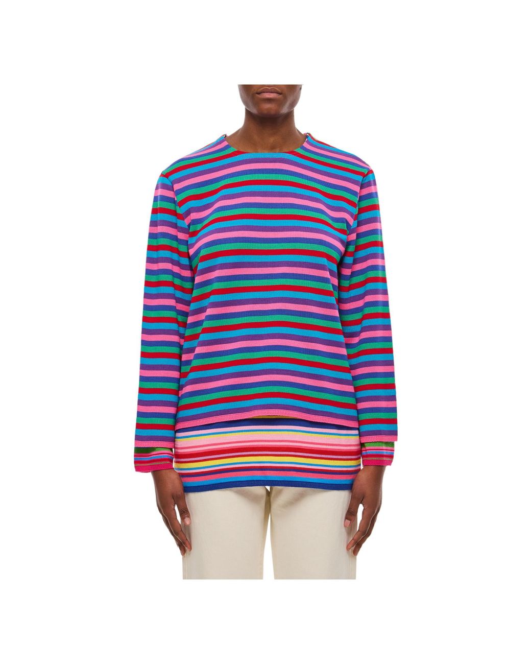 Comme des Garçons Blue Multicolor Layered Sweater