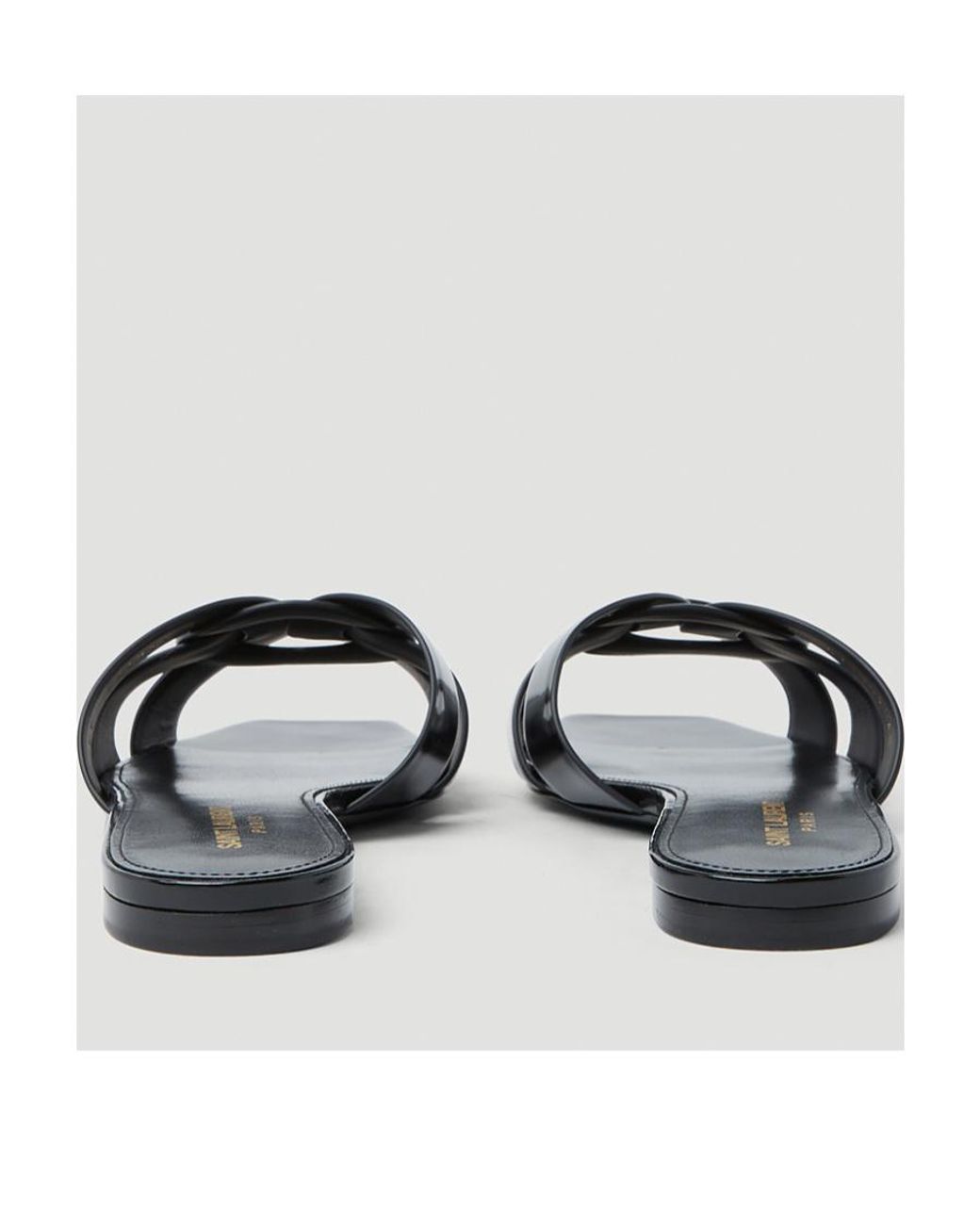 Saint Laurent Black Tribute Flat Sandals