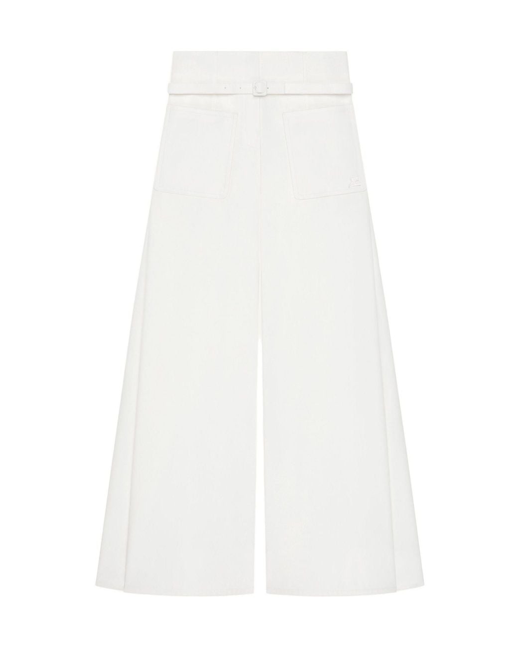 Courreges White Logo-Detail Palazzo Pants
