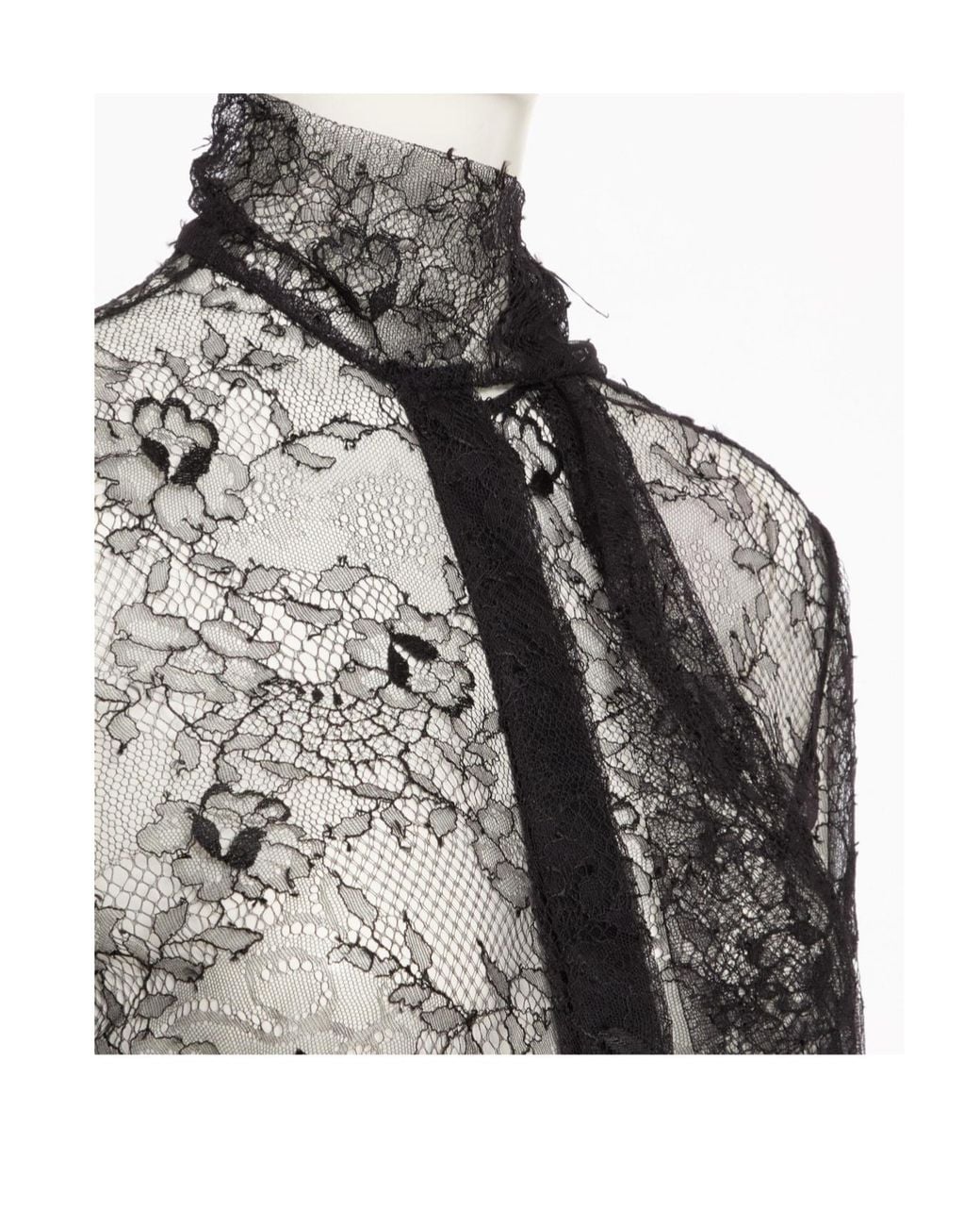 Valentino Gray Scarf Detailed Long-Sleeved Top
