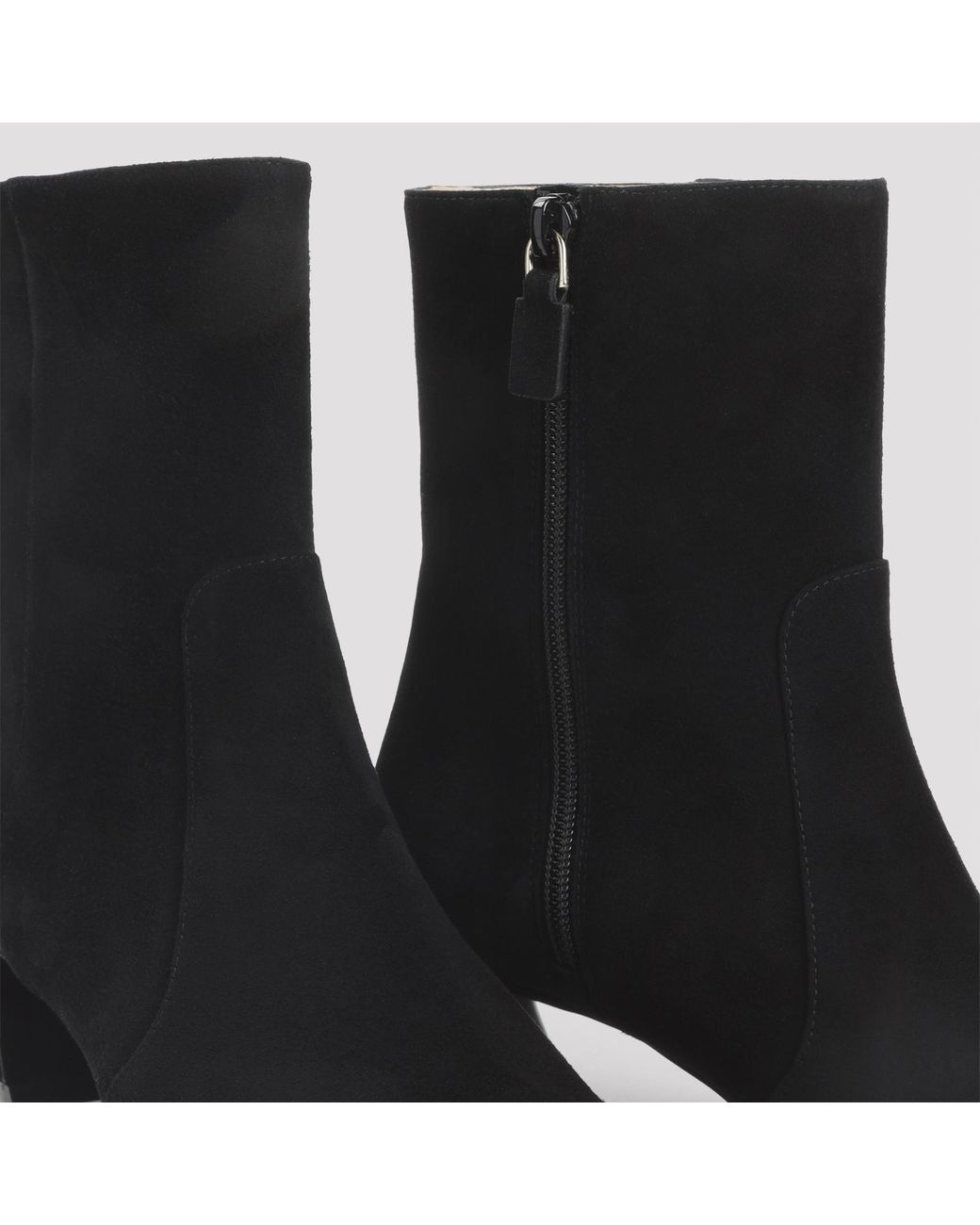 Stuart Weitzman Black Square Toe Ankle Boots