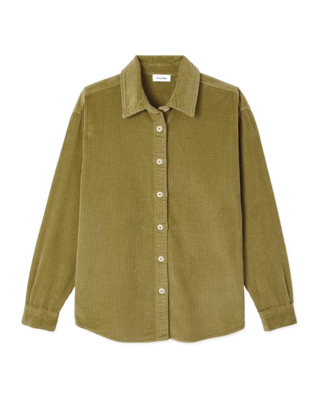 American Vintage Green Oversized Corduroy Shirt