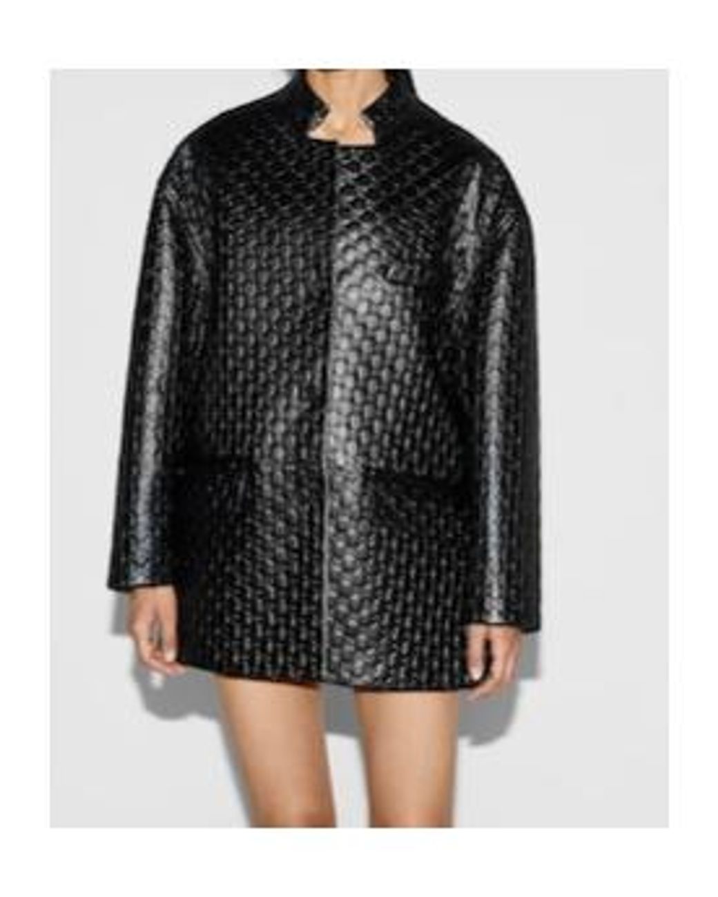 Gucci Black Gg Embossed Leather Jacket