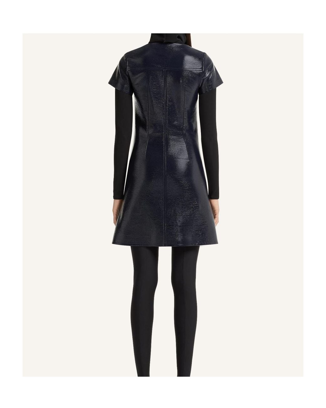 Courreges Black Vinyl Patch-Pocket Mini Dress