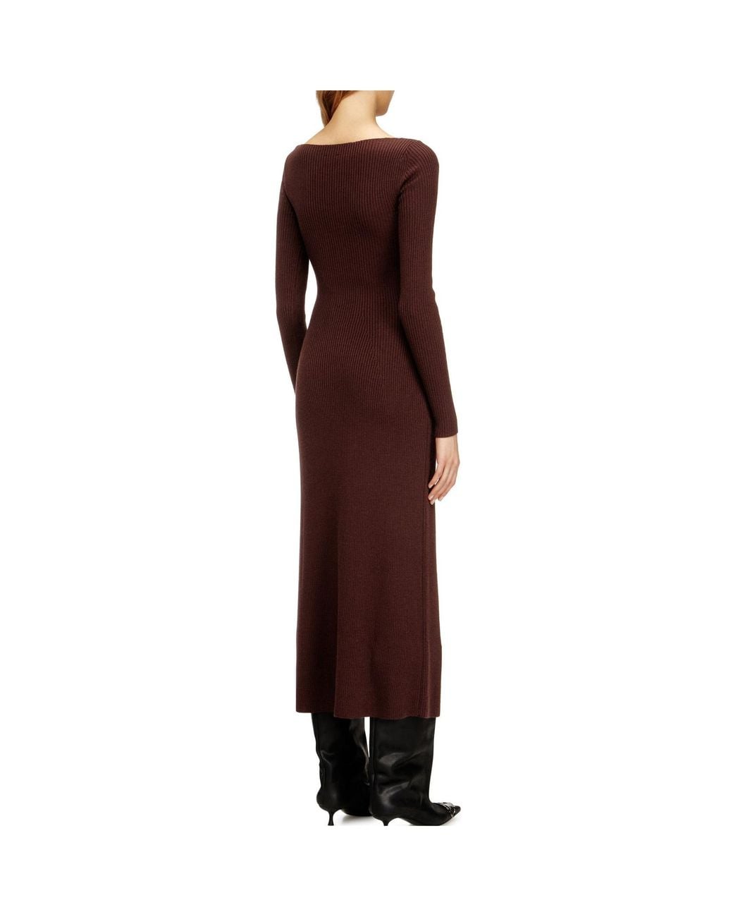 DIESEL Purple M-Oloni Cut-Out Detailed Knitted Dress