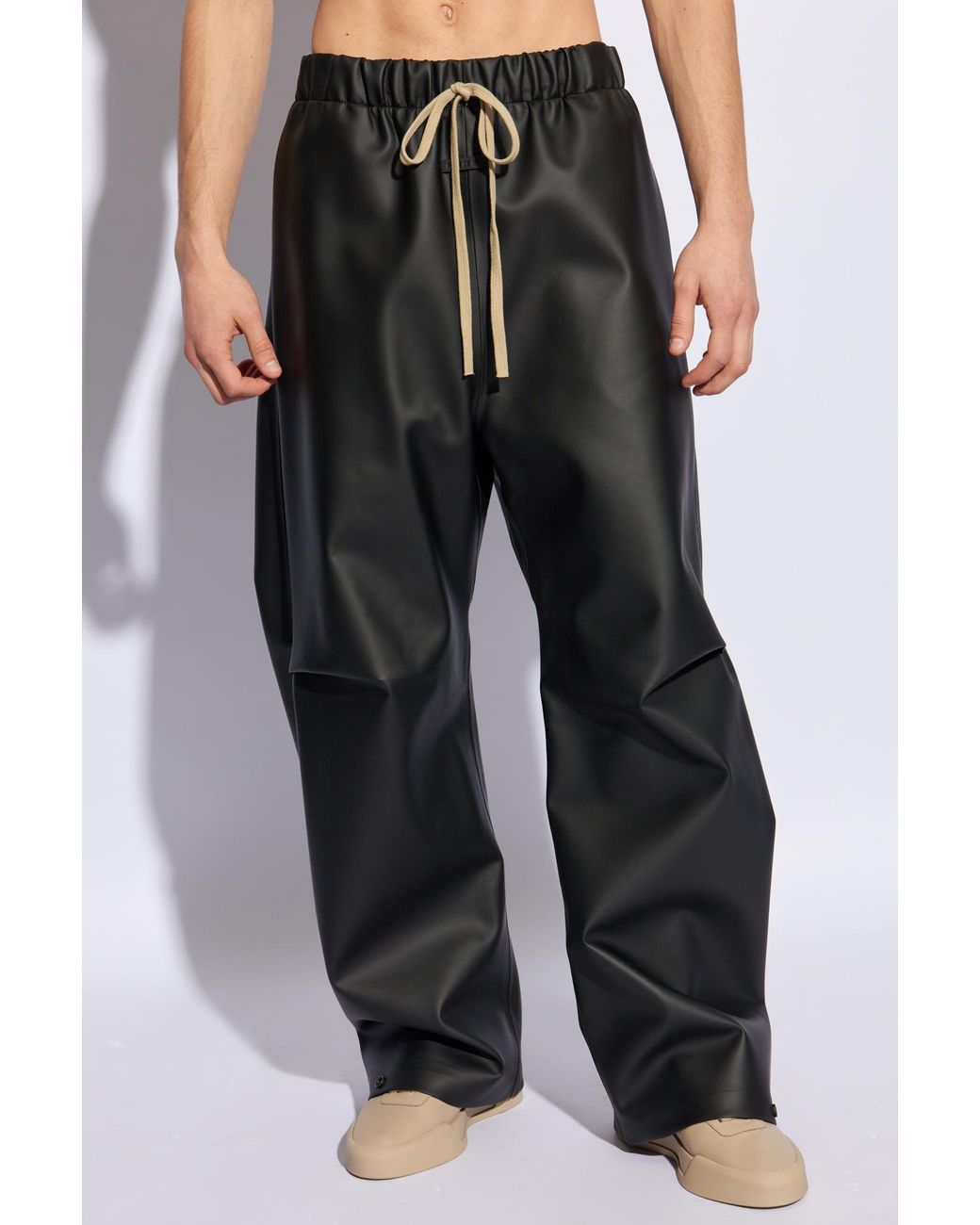 Fear Of God Gray Pleated Wide-Leg Drawstring Trousers for men