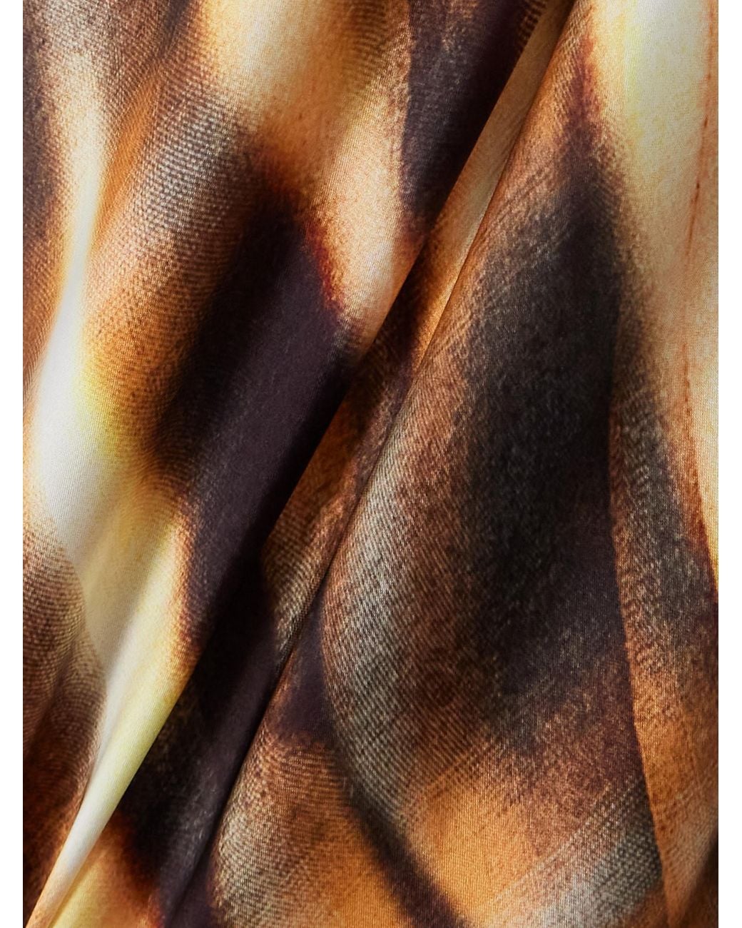 Y. Project Natural Asymmetric Draped Printed Satin Maxi Dress