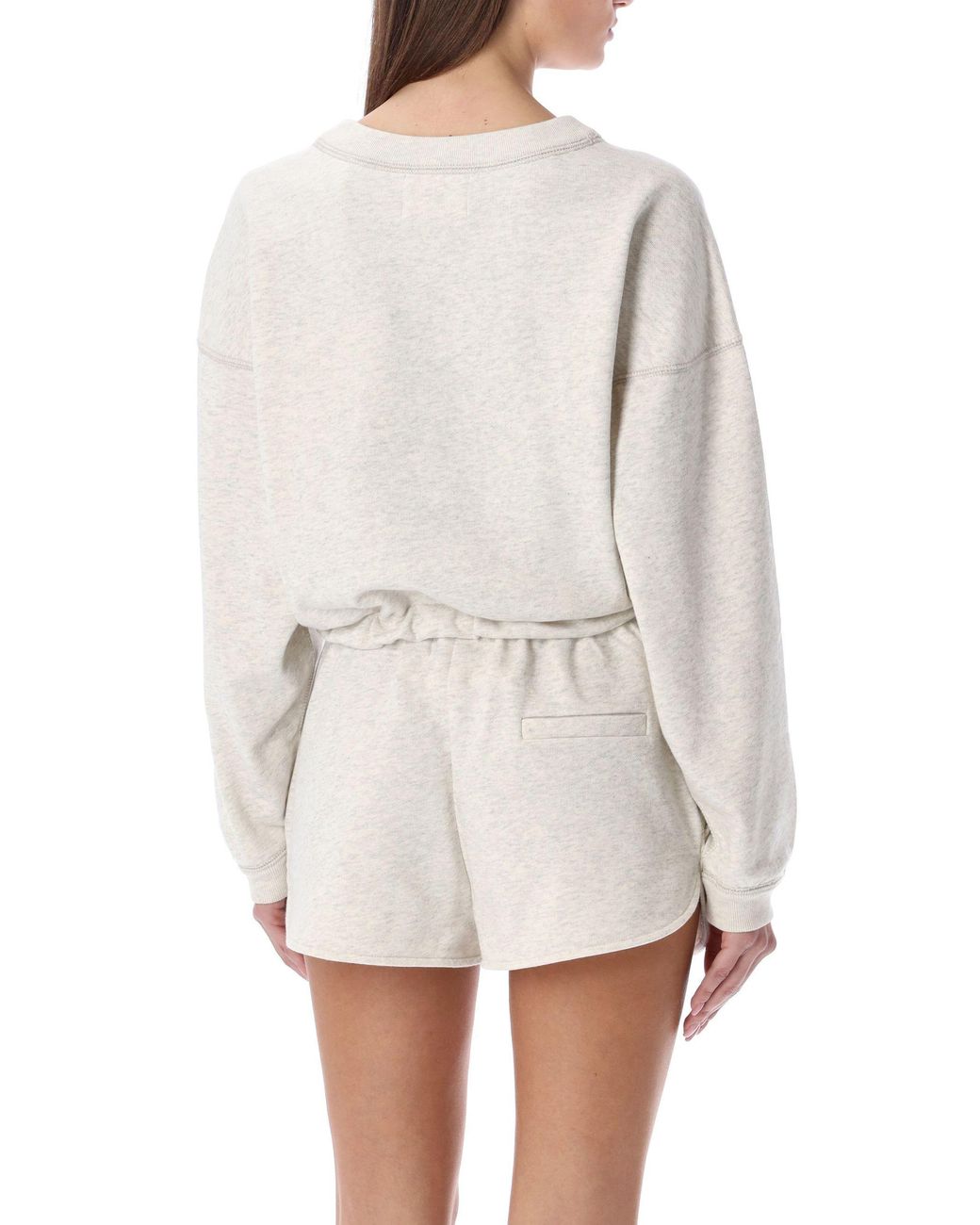 Isabel Marant White Round-Collar Long-Sleeve Hoodie