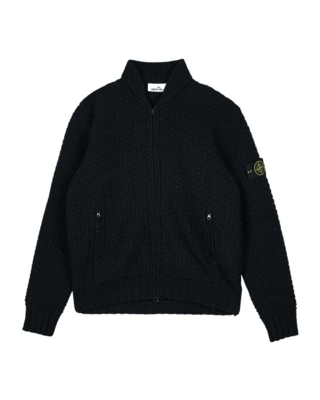 Stone Island Blue Zip-Up Bomber Jacket for men