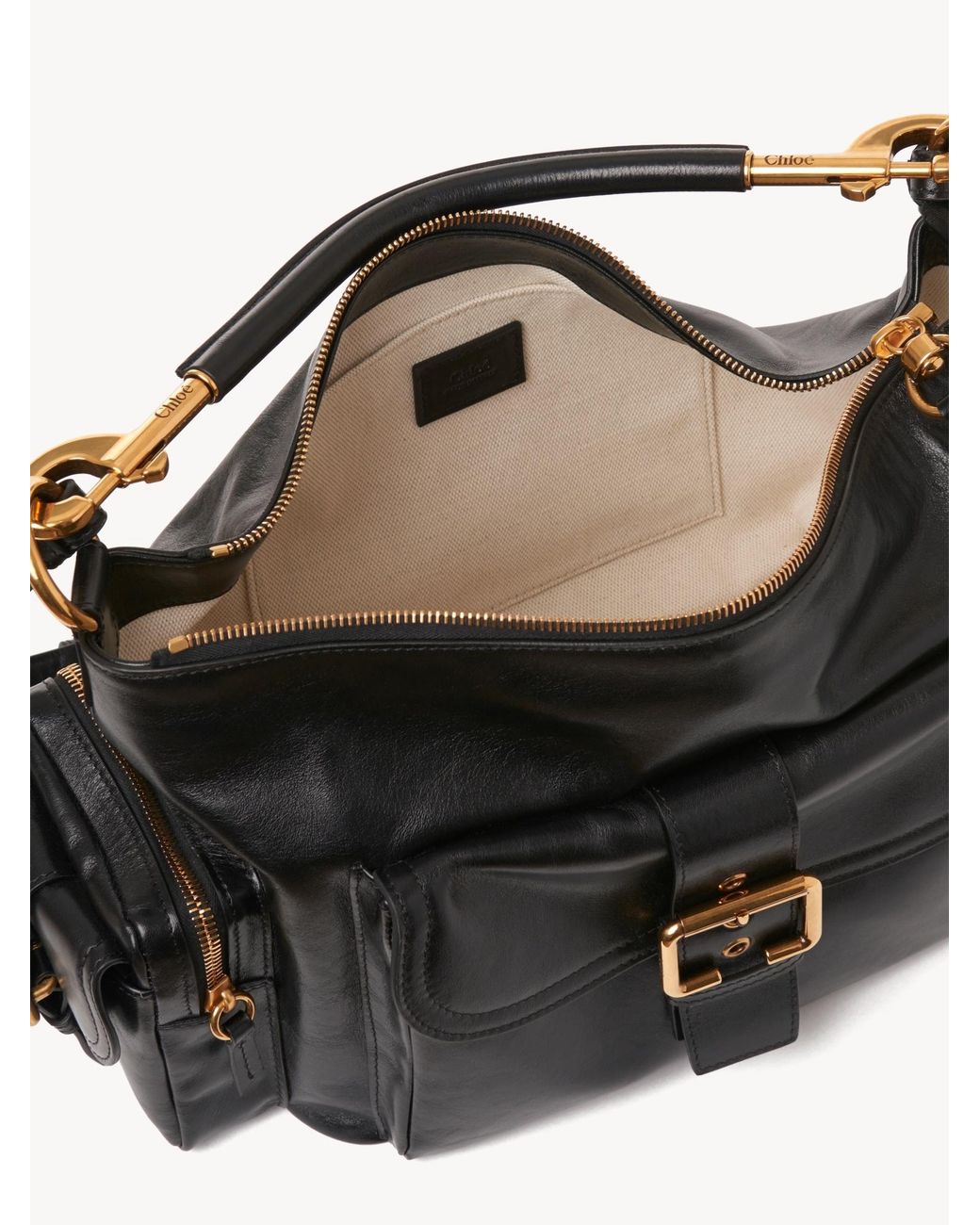 Chloé Black クロエ カメラ ジップ トートバッグ