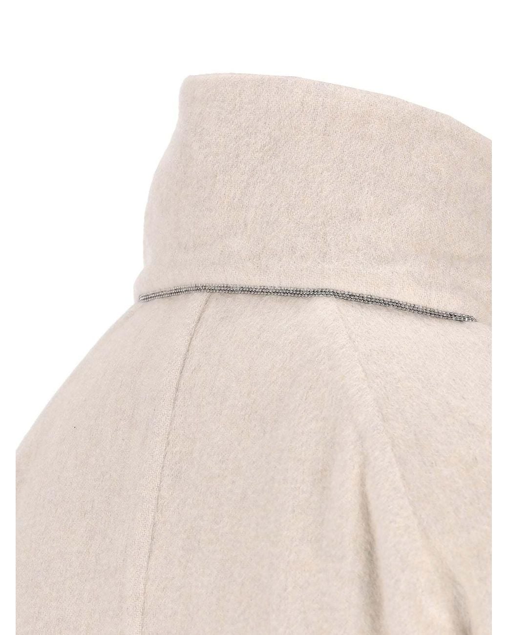 Brunello Cucinelli Natural Single-Breasted Belted Coat