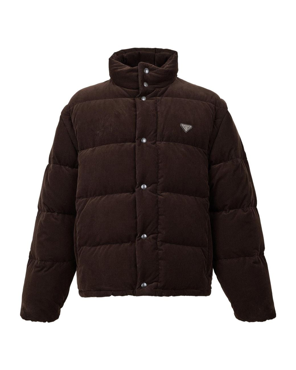 Prada Brown Corduroy Quilted Down Jacket for men
