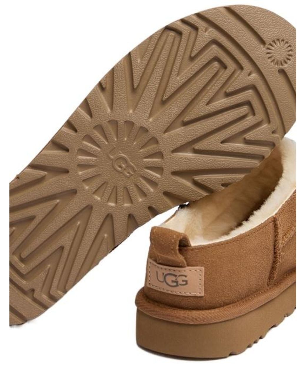 Ugg Brown Slip-On Booties With Low Collar