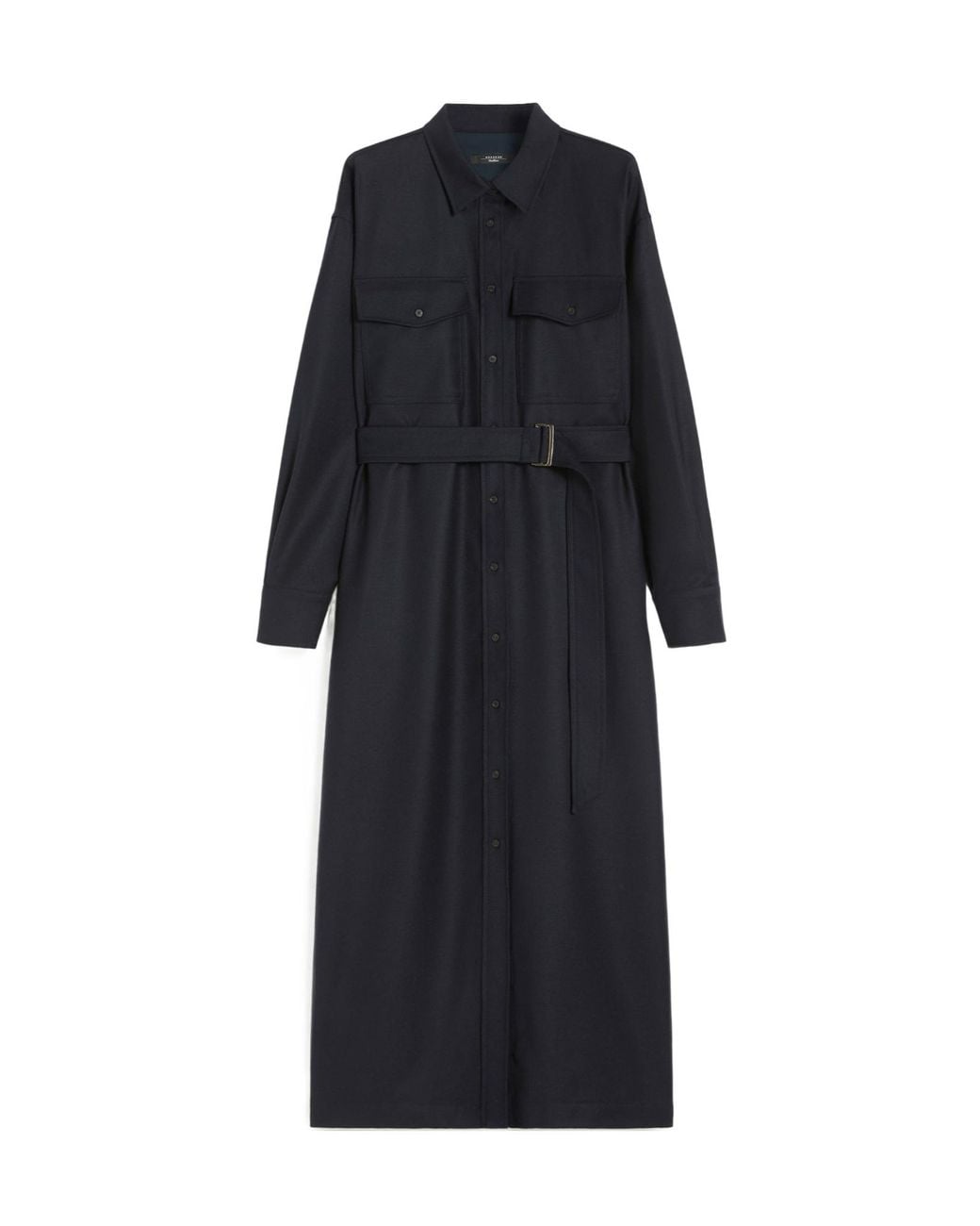 Weekend by Maxmara Blue Wool Flannel Dress