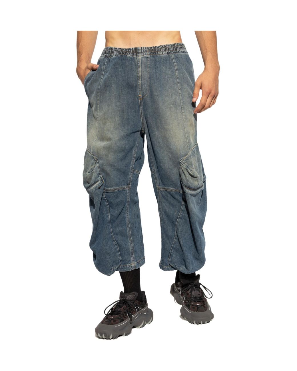 DIESEL Blue D-Para-Short-Fsf Loose Fit Jeans for men