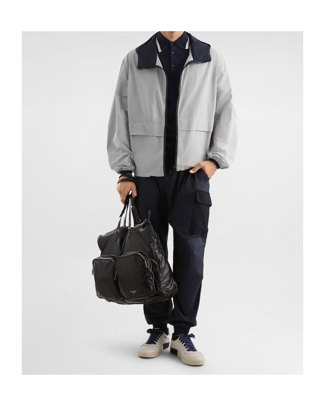 Dolce & Gabbana Gray Hooded Zip Jacket for men