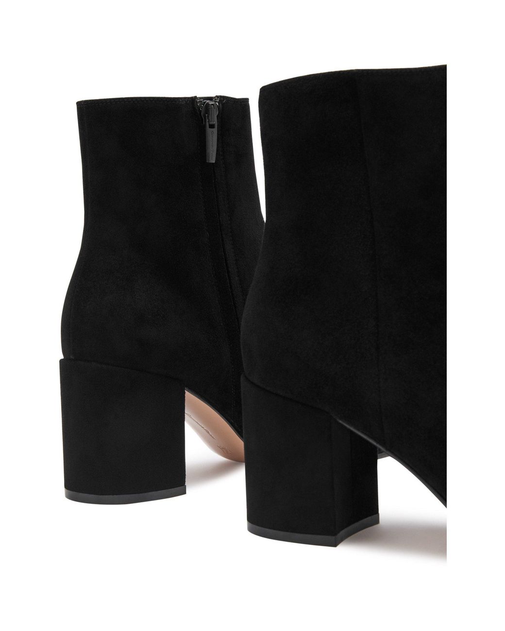 Gianvito Rossi Black Suede Heeled Ankle Boots