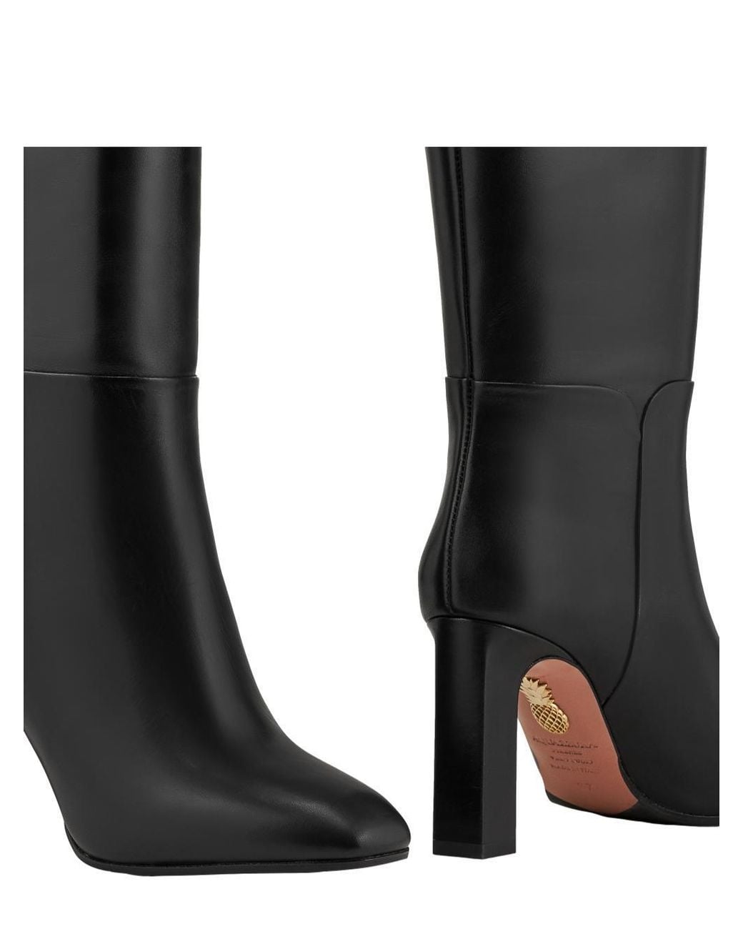 Aquazzura Black Sellier Almond-Toe Boots