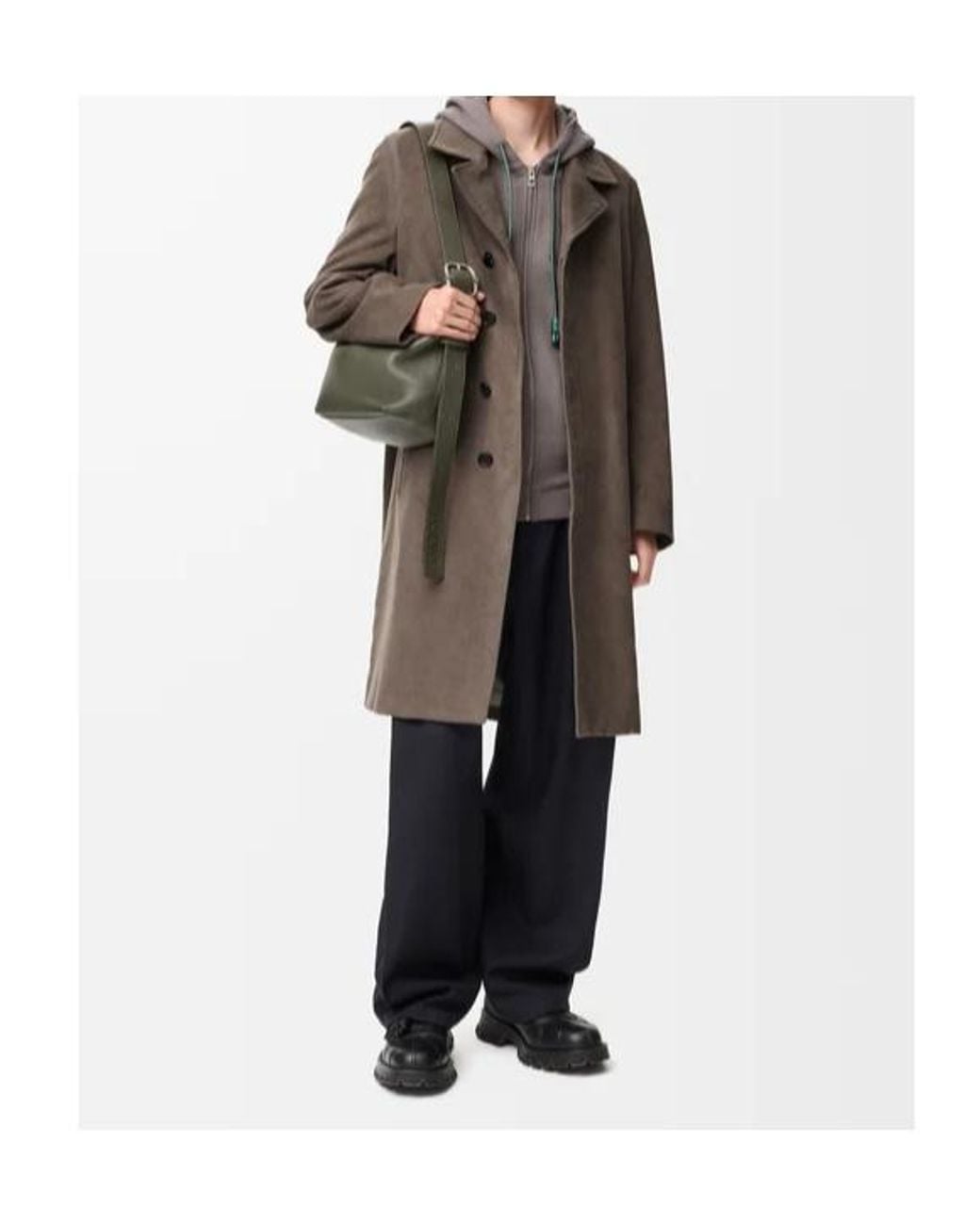 Loewe Brown Cotton Collar Coat for men