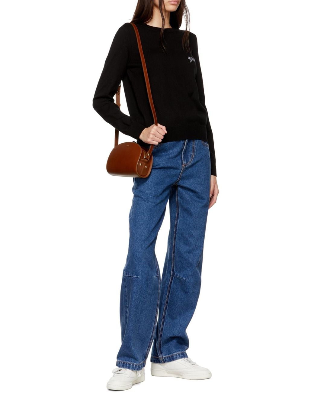 A.P.C. Brown Demi Lune Mini Crossbody Bag