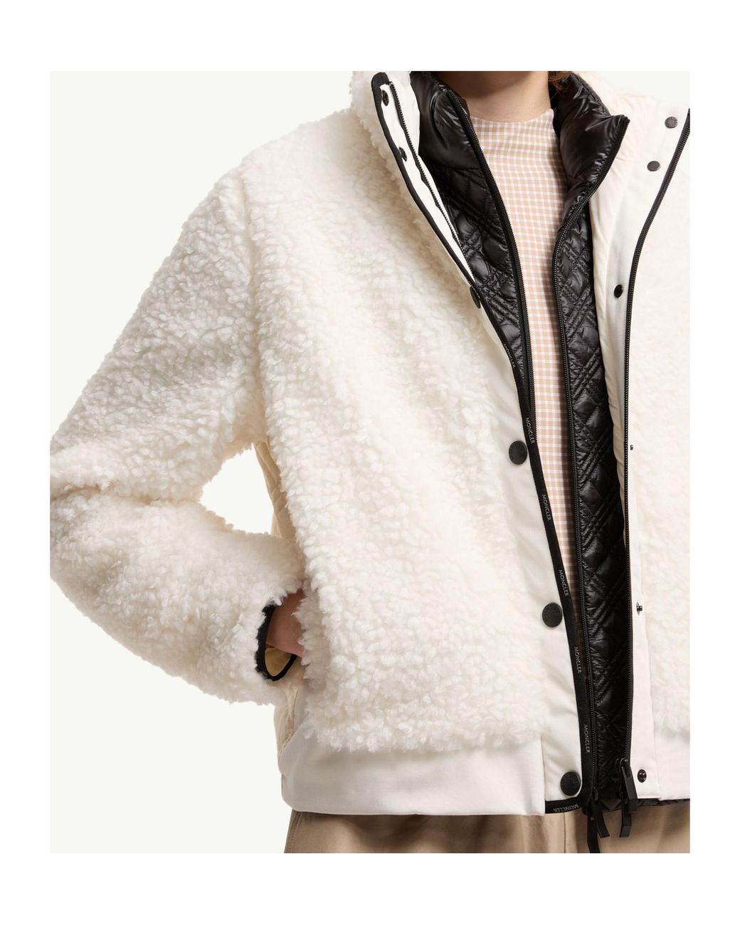Moncler Natural Diamond-Quilted Padded Cardigan