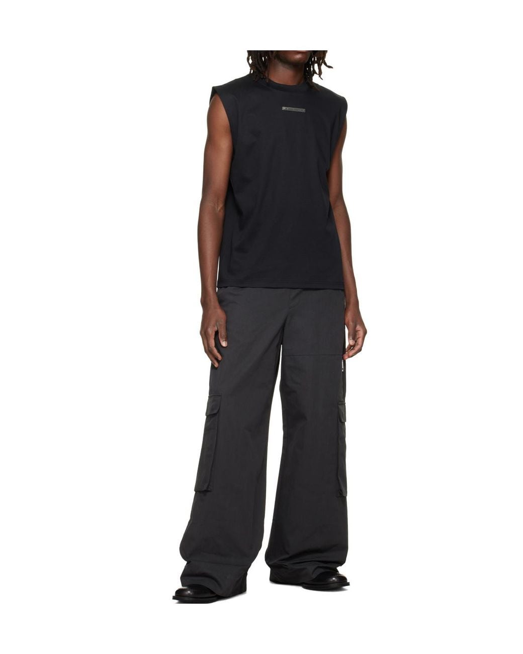 HELIOT EMIL Black Pulsar Cargo Pants for men