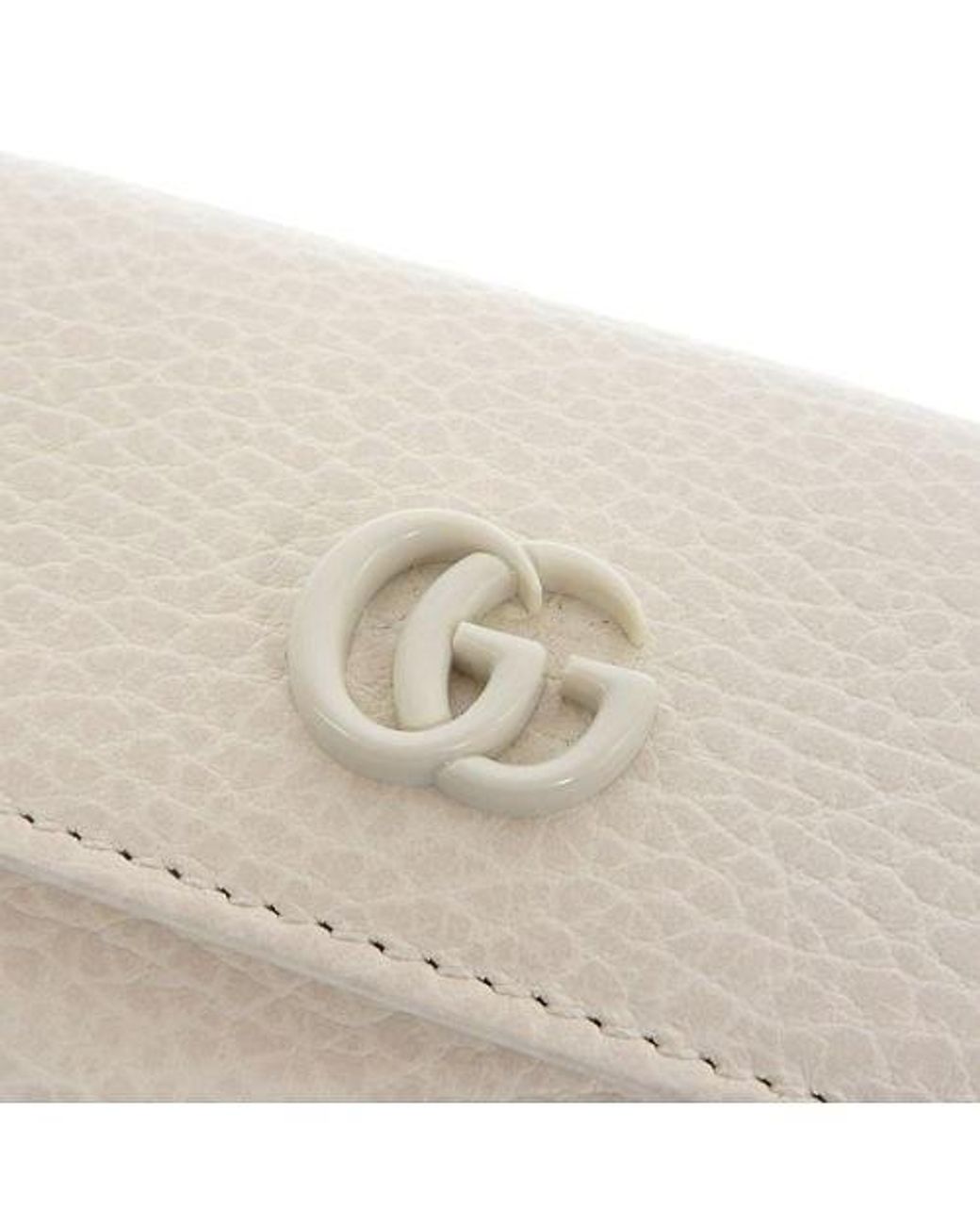Gucci White Gg Marmont Snap Key Bag