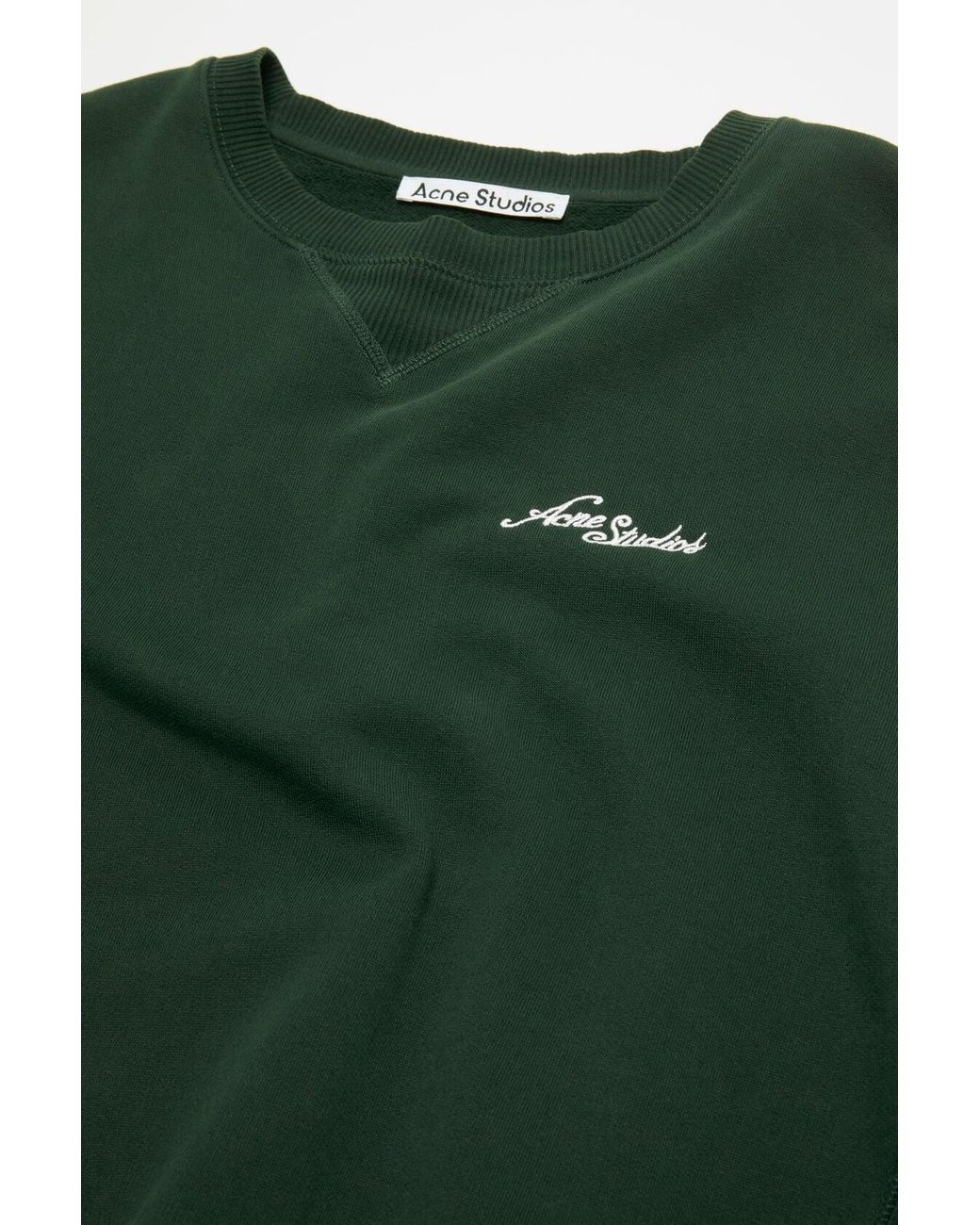 Acne Green Logo Sweatshirt for men