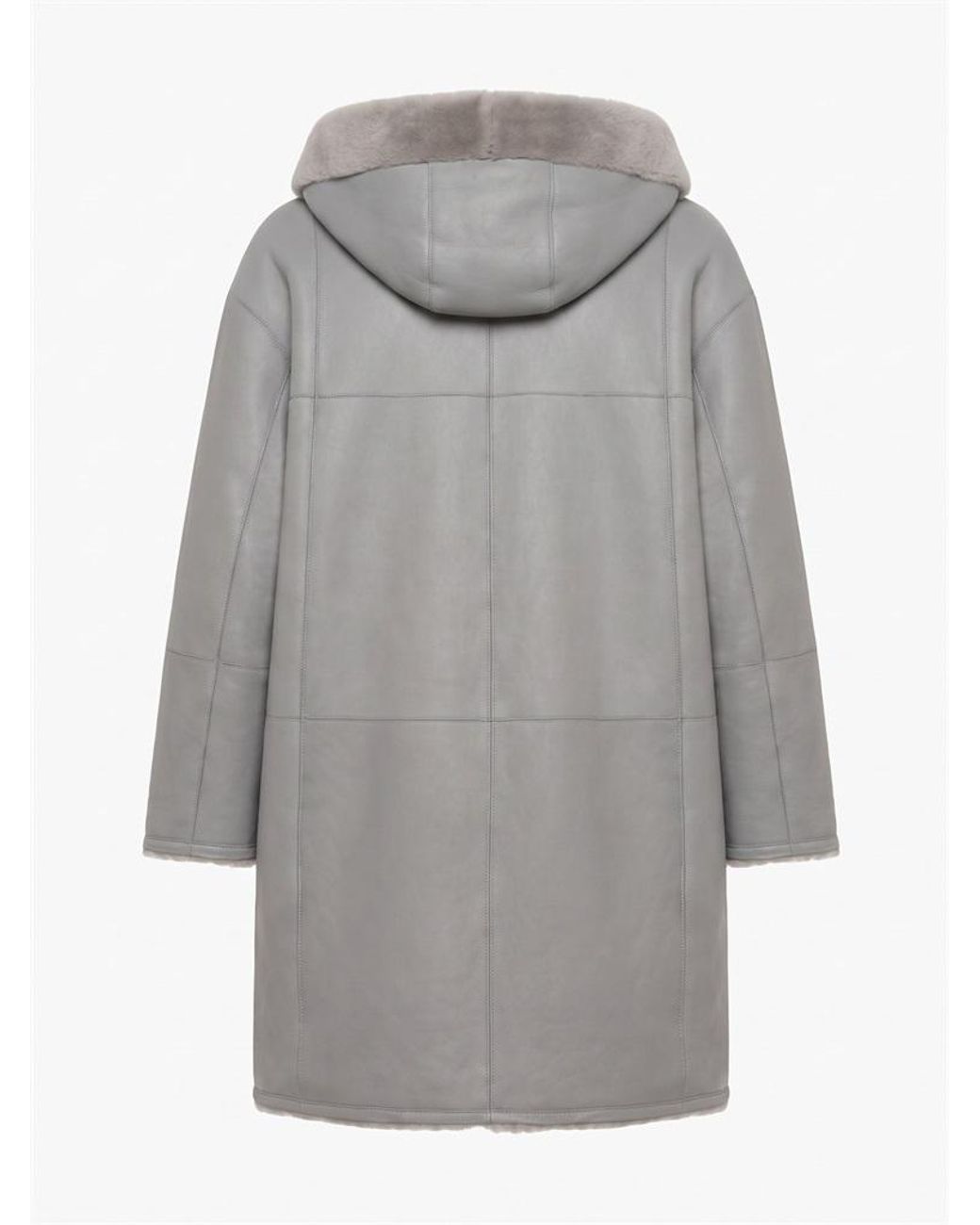 Peserico Gray Reversible Hooded Coat