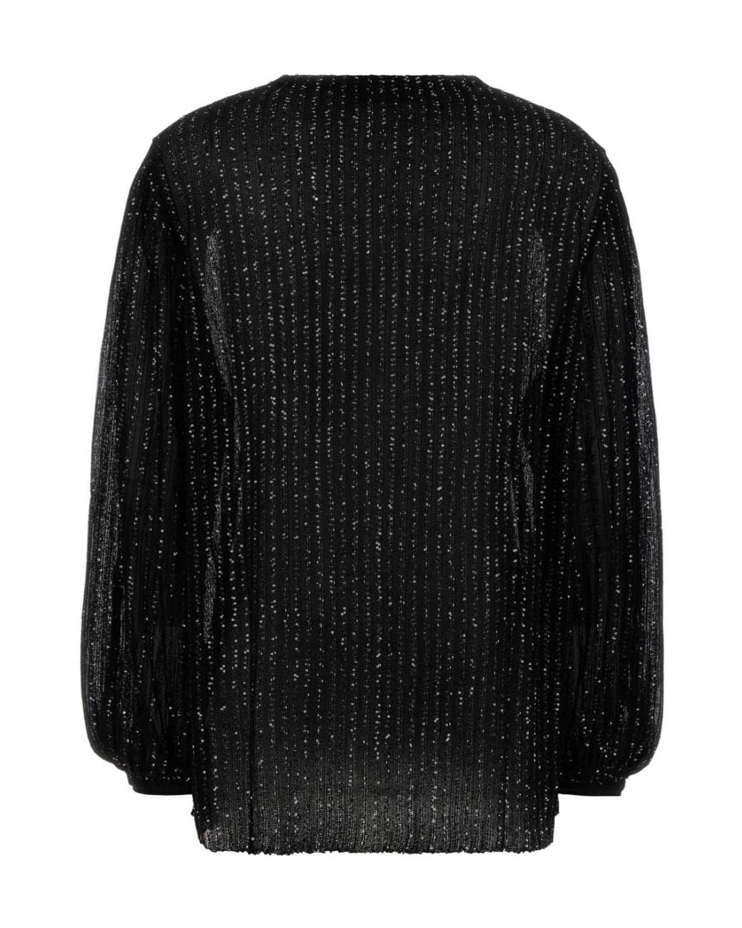 Missoni Black Embellished Crewneck Balloon-Sleeved Blouse