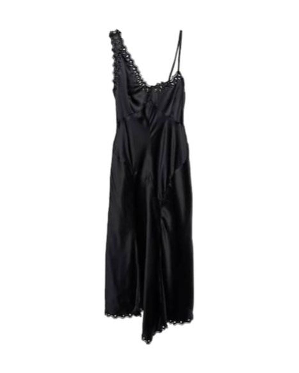 Isabel Marant Black Ayrich Embroidered Silk Midi Dress