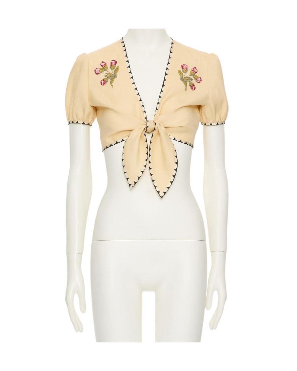 Valentino White Floral Embroidered Top