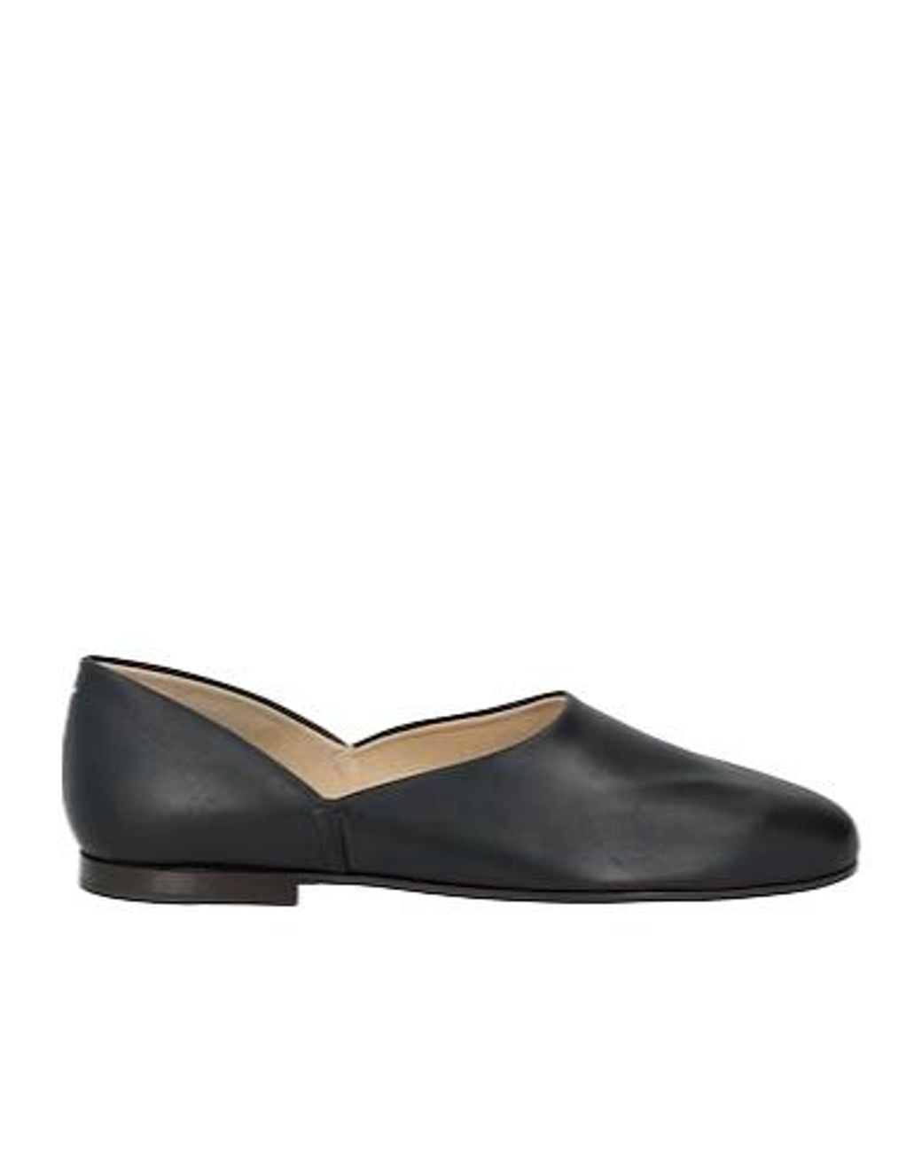 Maison Margiela Black Leather Ballet Flats